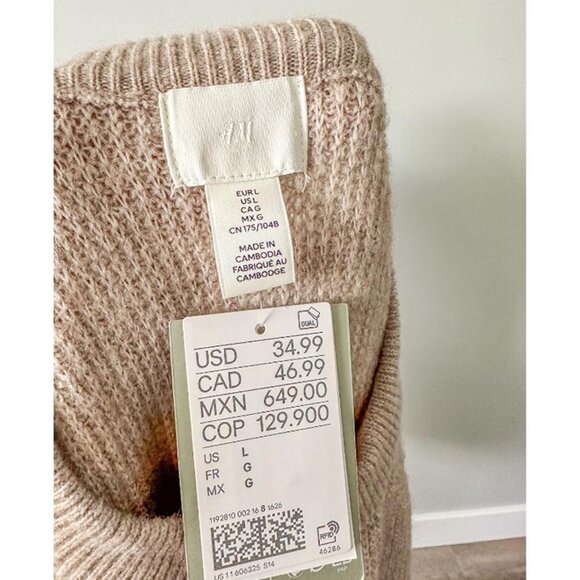 H&M Beige Wool Knit Sweater Dress - Picture 4 of 10